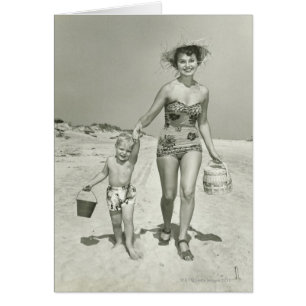 Mutter-und Sohn-Gehen