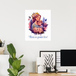 Mutter und Sohn glücklich Muttertag Poster