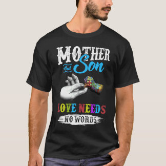 Mutter und Sohn Liebe braucht keine Worte Autismus T-Shirt