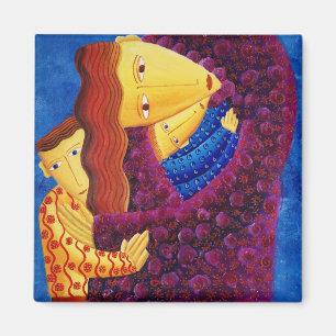 Mutter und Sohn Malerei Familie Moderne Kunst Magnet