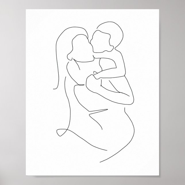 Mutter und Sohn Print, Mutter und Sohn Art, Mutter Poster (Vorne)