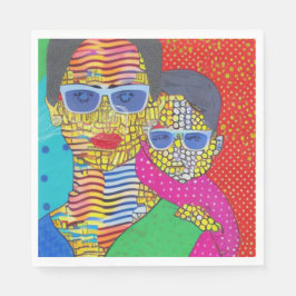 Mutter und Sohn Serviette