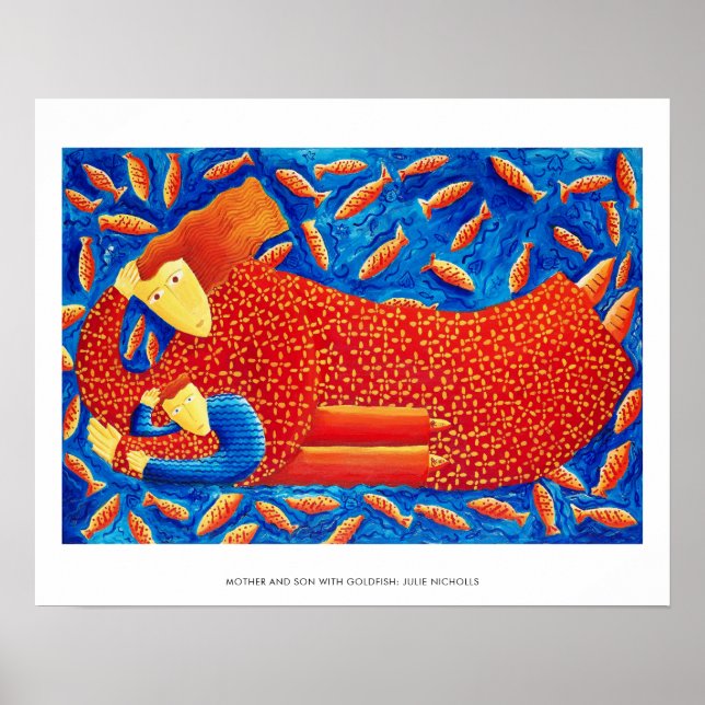 Mutter und Sohn von Goldfish Moderner Kunst Print Poster (Vorne)
