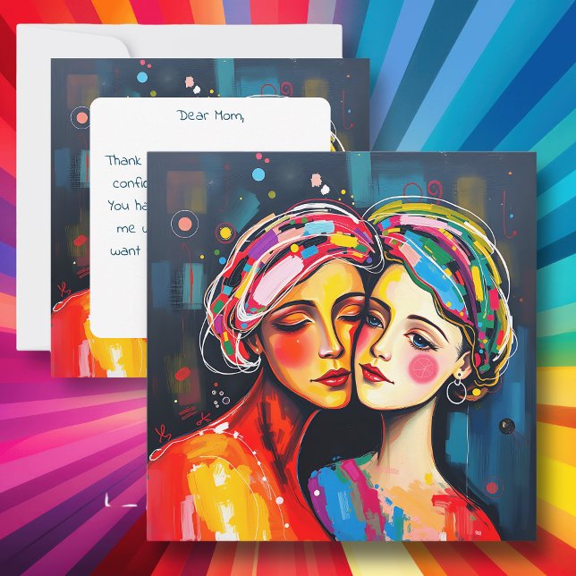 Mutter und Tochter Abstrakt Art Muttertag Karte (Von Creator hochgeladen)