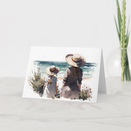 Mutter und Tochter am Meer Karte