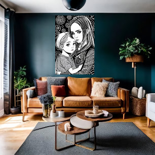 Mutter und Tochter   Art der AI Poster