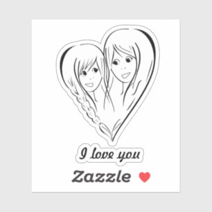 Mutter-und Tochter-Aufkleber Aufkleber