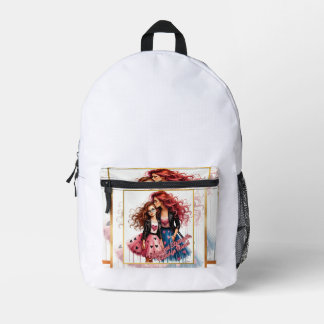 Mutter und Tochter Bedruckter Rucksack