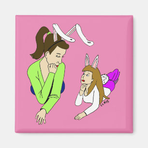 Mutter und Tochter Bunnygirls Magnet