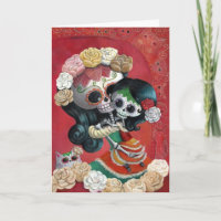 Mutter und Tochter Dia de Los Muertos Skeletons