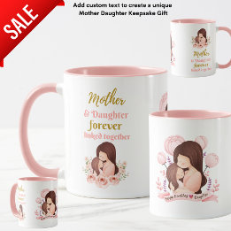 Mutter und Tochter Forever Link Illustrierte Kunst Tasse
