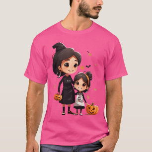 Mutter und Tochter Halloween-Spaß vinta T-Shirt