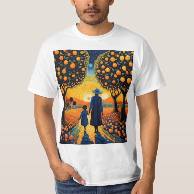 Mutter und Tochter im Obstgarten T-Shirt (Vorderseite)