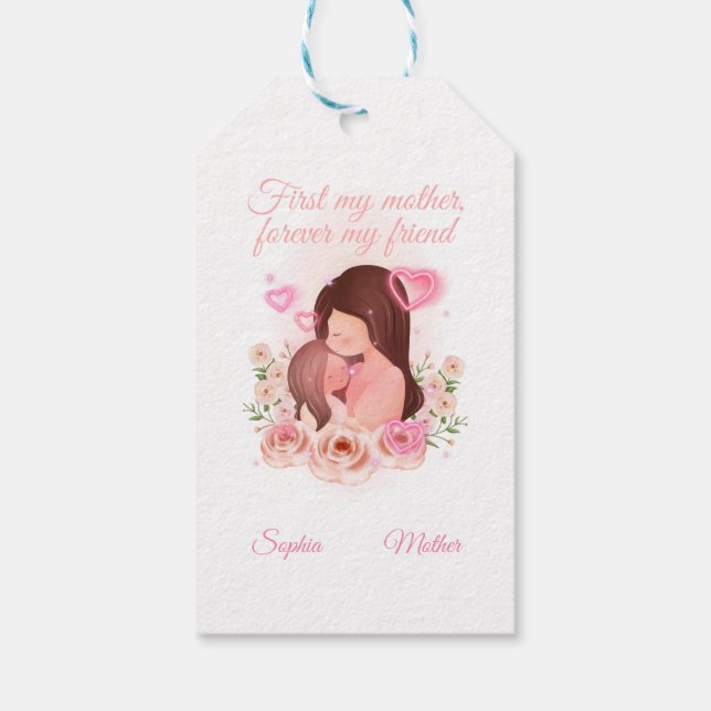 Mutter und Tochter, Individuelle Name Geschenkanhänger (Rückseite)