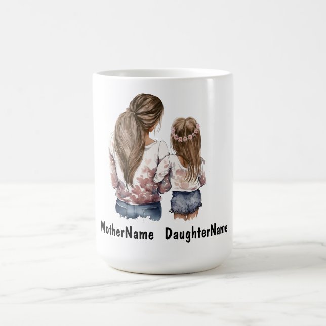 Mutter und Tochter individuelle Name personalisier Kaffeetasse (Mittel)