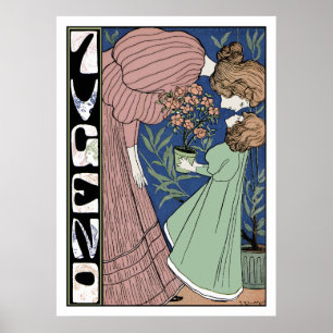 Mutter und Tochter - Jugendstil Poster