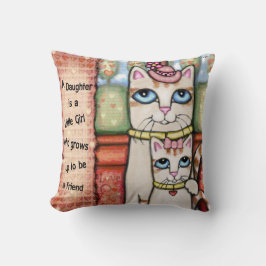 Mutter-und Tochter-Katzen-Liebethrow-Kissen Kissen