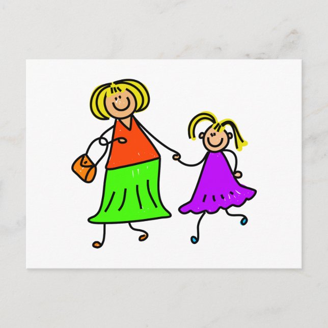 Mutter und Tochter Postkarte (Vorderseite)