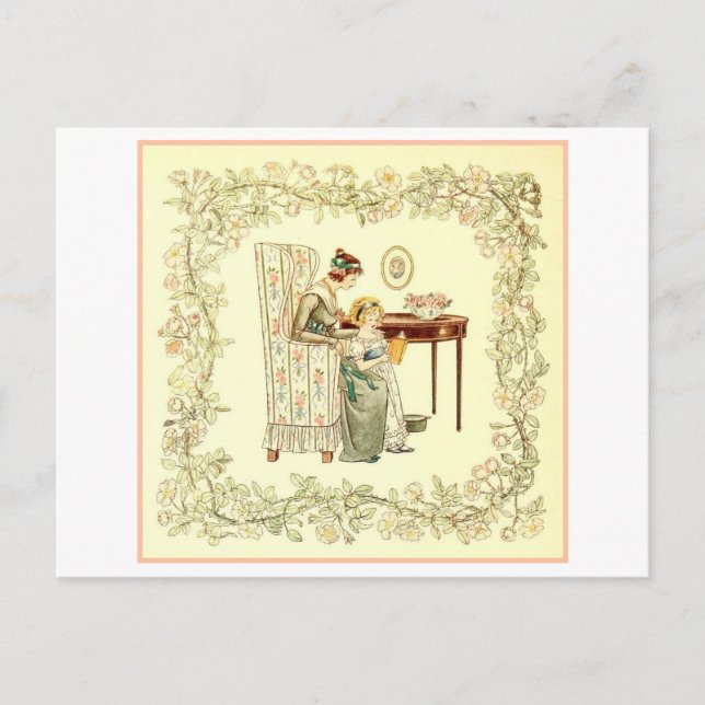Mutter und Tochter Reading Postkarte (Vorderseite)