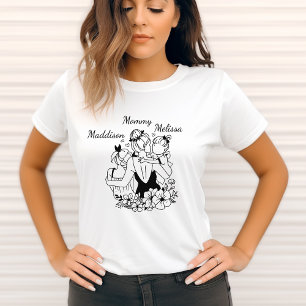 Mutter und Tochter verbinden Kunst mit Namen T-Shirt