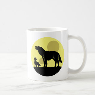 Mutter und Wolf Pup Tasse