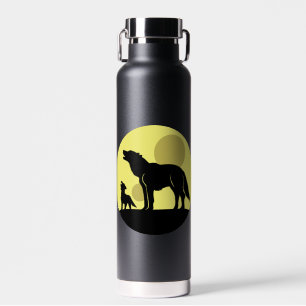 Mutter und Wolf Pup Trinkflasche