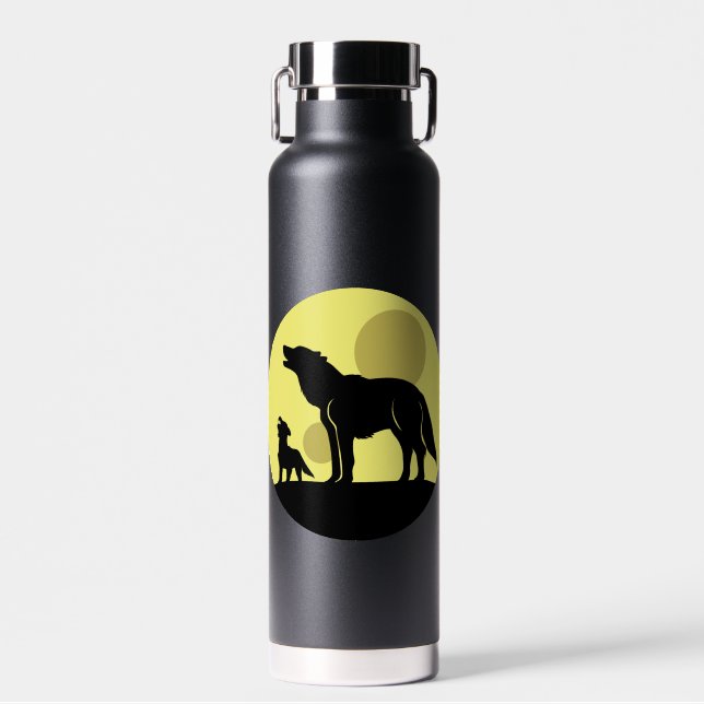 Mutter und Wolf Pup Trinkflasche (Vorne)