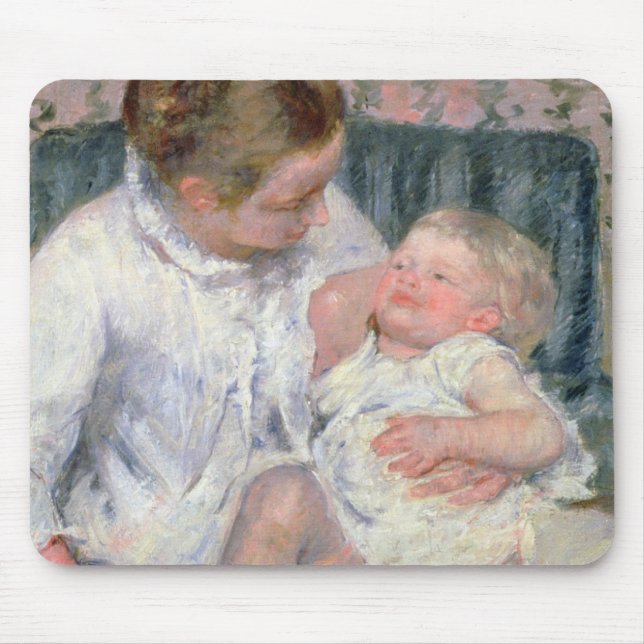 Mutter ungefähr, zum ihres schläfrigen Kindes, Mousepad (Vorne)