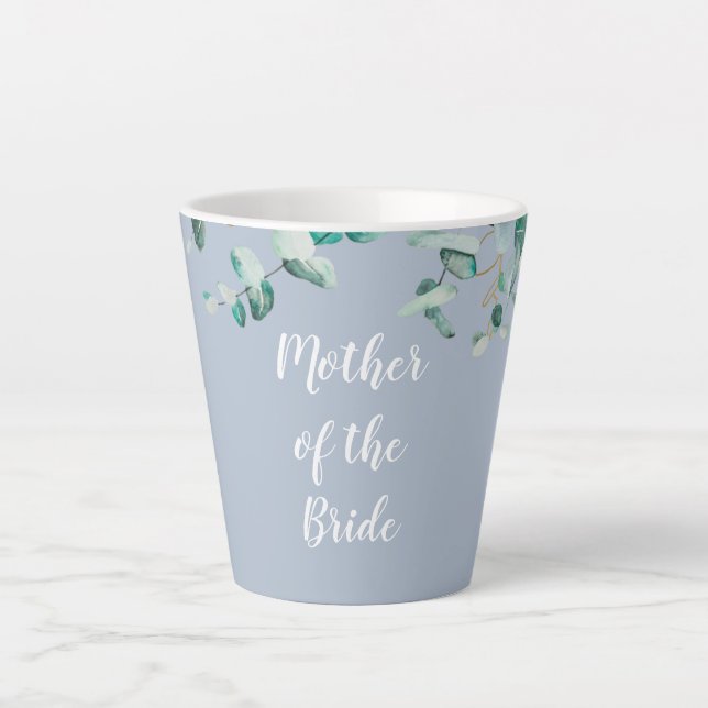 Mutter Vater der Braut Personalisiert Dusty Blue Milchtasse (Vorderseite)
