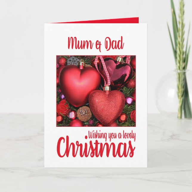 Mutter & Vater Schöne Weihnachtskarte Feiertagskarte (Vorderseite)