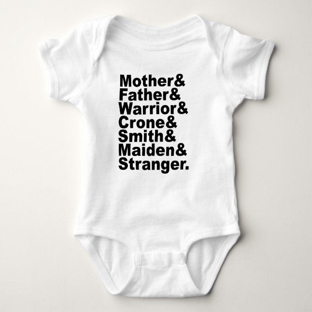 Mutter & Vater & Warrior & Krone & Smith & Maiden Baby Strampler (Vorderseite)