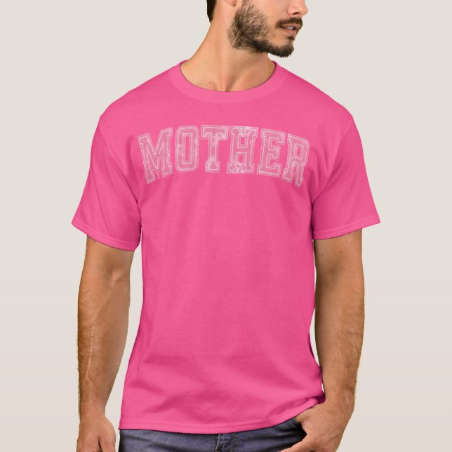 Mutter Vielfalt gewitterte Buchstaben rosa T-Shirt (Vorderseite)