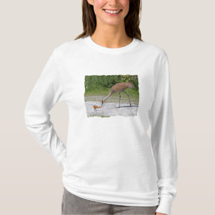 Mutter-Vogel und Vogelbaby Sandhill Kräne T-Shirt