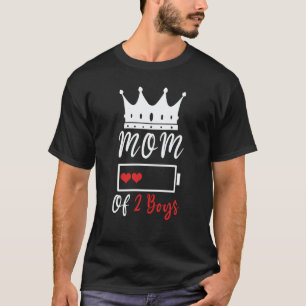 Mutter von 2 Jungen Liebt Mama Zitate Frohen Mutte T-Shirt