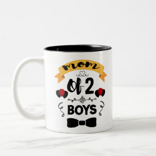 Mutter von 2 Söhnen Geschenk für Mütter vom Sohn M Zweifarbige Tasse