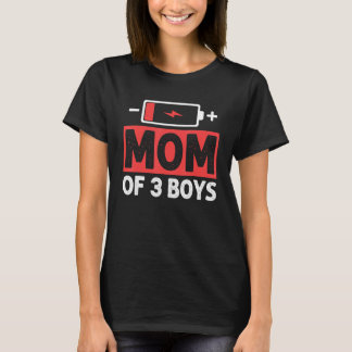 Mutter von 3 Jungen Low Battery Mama Muttertag T-Shirt