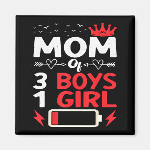 Mutter von 3 Jungen und 1 Mädchen Batterie leer Mu Magnet