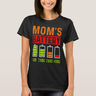 Mutter von 4 Kindern Low Battery Mama Muttertag T-Shirt