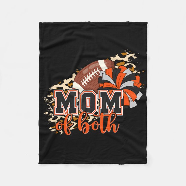 Mutter von beiden Football Cheer Orange Schwarzer  Fleecedecke (Vorderseite)