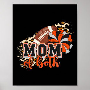 Mutter von beiden Football Cheer Orange Schwarzer  Poster
