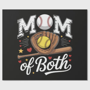 Mutter von beiden Game Day Baseball Softball Geschenkpapier