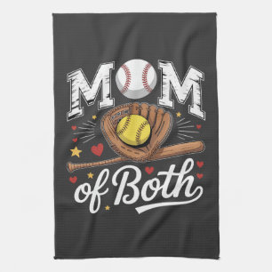 Mutter von beiden Game Day Baseball Softball Geschirrtuch