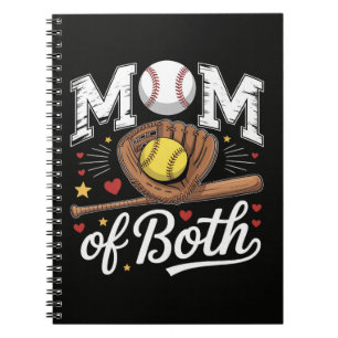 Mutter von beiden Game Day Baseball Softball Notizblock