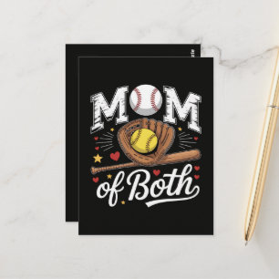 Mutter von beiden Game Day Baseball Softball Postkarte