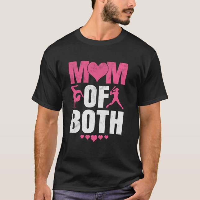 Mutter von beiden Lustige Baseball-Turnen-Mutter-M T-Shirt (Vorderseite)