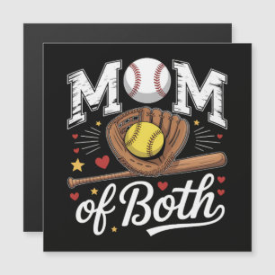 Mutter von beiden Spieltags Baseball Softball Magnetkarte