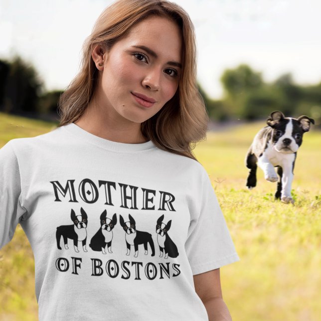 Mutter von Boston Terriers Funny T-Shirt (Von Creator hochgeladen)
