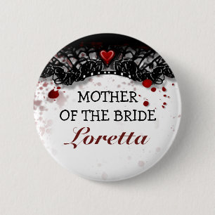 Mutter von Braut-Blut-Spritzer-Halloween-Hochzeit Button