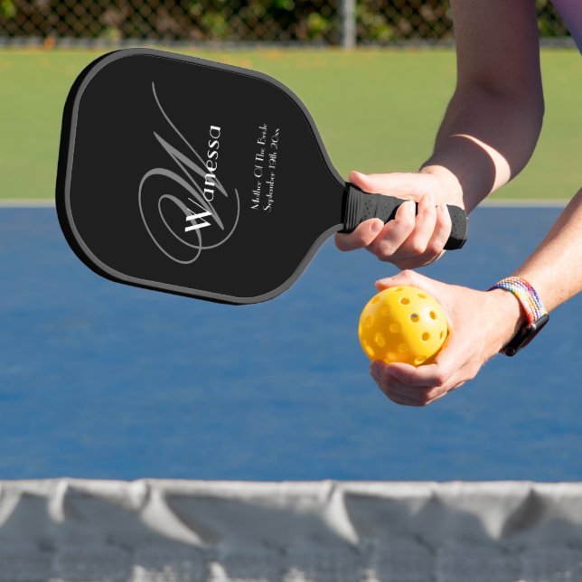 Mutter von Bride Gift Elegante Monogram Script Nam Pickleball Schläger (InSitu)
