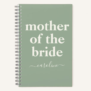 Mutter von Bride Minimal Moderne Name   Sage Green Notizbuch